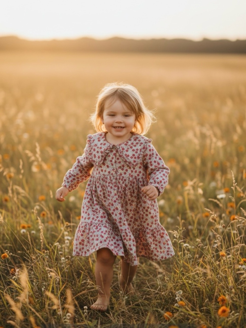 Zara | Vintage Inspired Floral Ruffle Long Sleeve Dress | 3-4 years